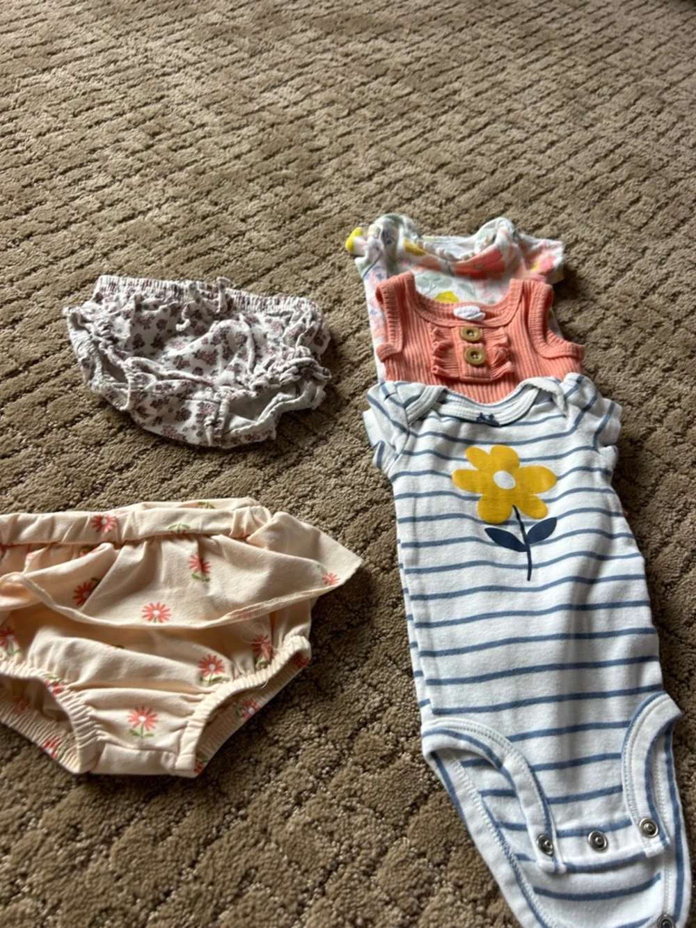 Carter's Peach, Yellow & Cream Baby Girls Diaper Covers Set